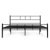 Kovová postel 140x200 cm s rámem, černá