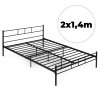 Kovová postel 140x200 cm s rámem, černá