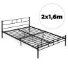 Kovová postel 160x200 cm s rámem, černá