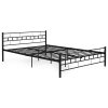 Kovová postel 140x200 cm s rámem, černý rám