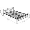 Kovová postel 140x200 cm s rámem, černý rám
