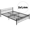 Kovová postel 140x200 cm s rámem, černý rám