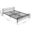 Kovová postel 160x200 cm s rámem, černý rám