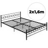 Kovová postel 160x200 cm s rámem, černý rám