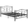 Kovová postel 160x200 cm s rámem, černý rám, krystaly