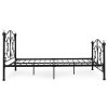 Kovová postel 160x200 cm s rámem, černý rám, krystaly