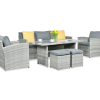 Sada z technoratanu BORNEO Stone Grey 9
