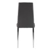 Sada 4 židlí do obývacího pokoje a jídelny, jednoduché prošívané židle s chromovanými nohami, šedá eko kůže