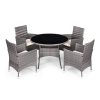 Sada zahradního nábytku z technorattanu 4 židle + kulatý stolek