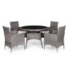 Sada zahradního nábytku z technorattanu 4 židle + kulatý stolek