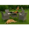 Sada zahradního nábytku z technorattanu 4 židle + kulatý stolek