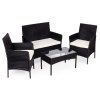 Sada zahradního nábytku stůl lavice křesla, černá