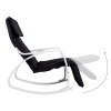 Houpací křeslo s nastavitelnou opěrkou nohou a dřevěnými područkami černá/bílá