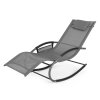 Zahradní lehátko, houpací křeslo s organizérem šedá