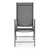 Sada 2 skládacích zahradních židlí, polohovatelná zádová opěrka, šedá