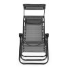 Zahradní, plážové lehátko s nastavitelným opěradlem a pohyblivou stříškou - šedá