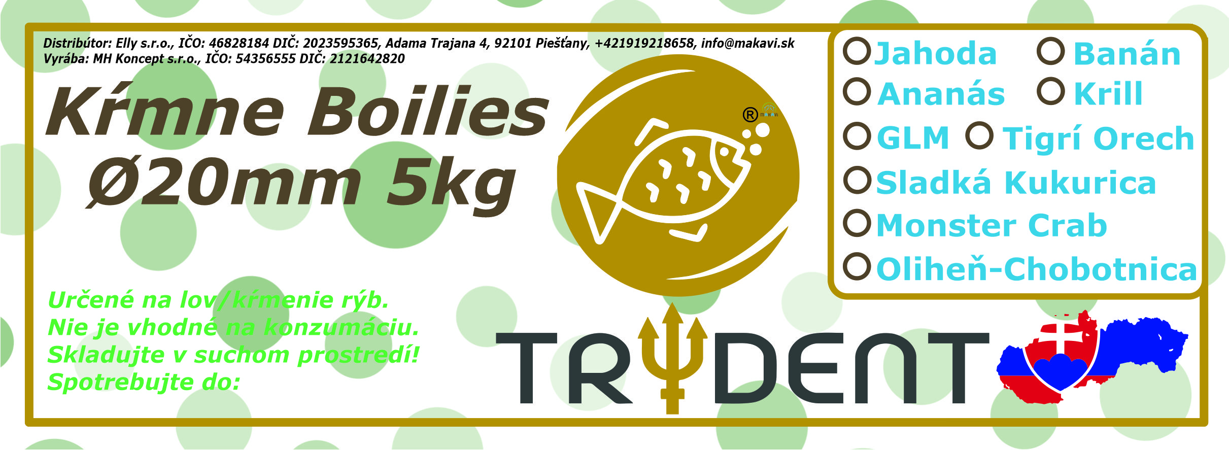 Kŕmne boilies TRYDENT