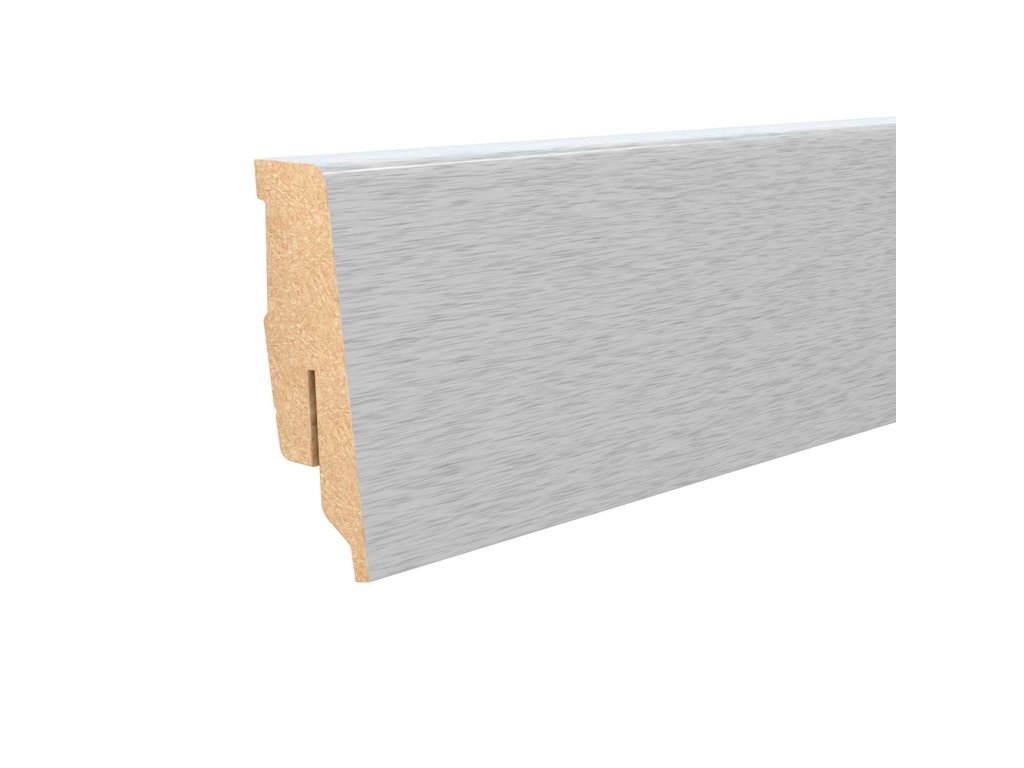 ap34 1 soklova lista typ 06 mdf folie brousene stribro 60 mm 13 mm 2 7 m
