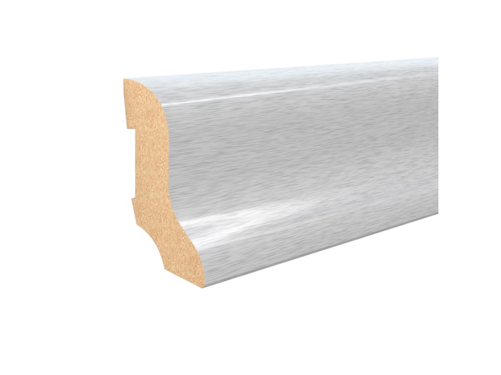 ap35 soklova lista typ 08 mdf folie brousene stribro 40 mm 20 mm 2 7 m