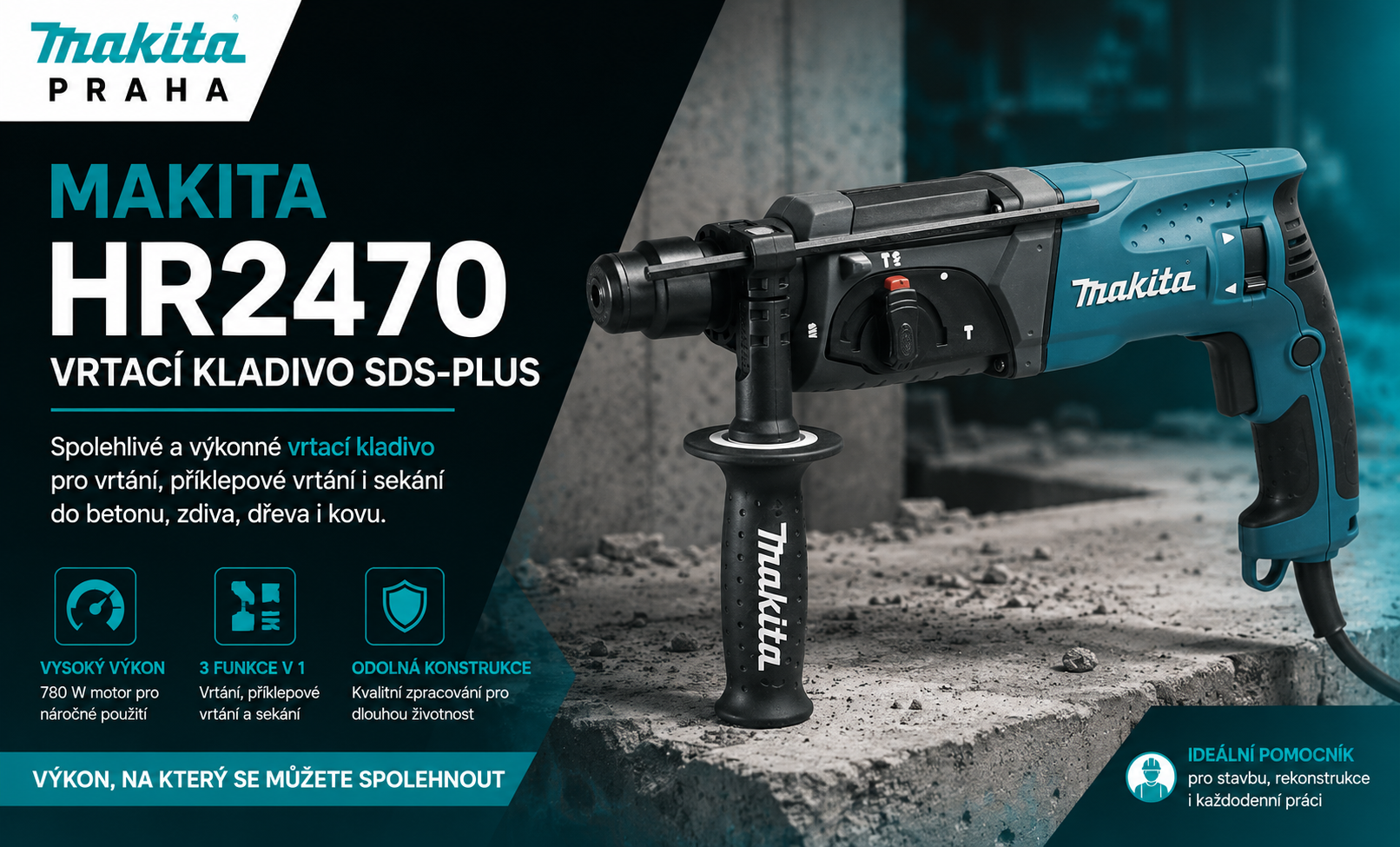 Makita HR2470 Kombinované kladivo