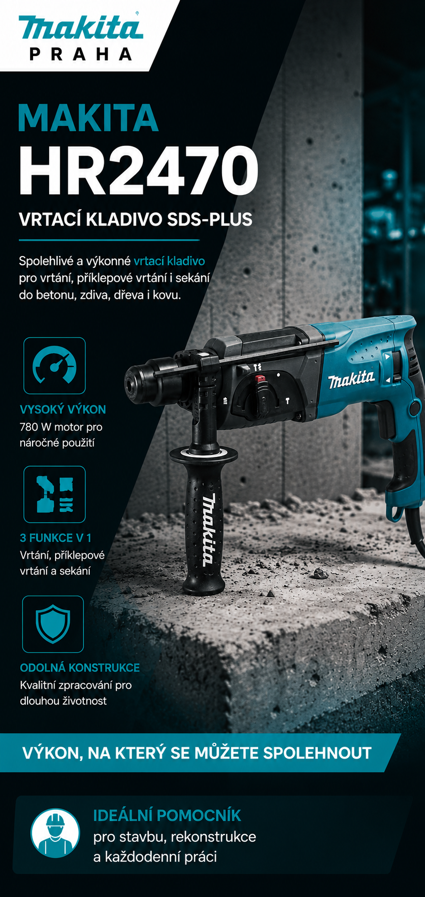 Makita HR2470 Kombinované kladivo_mobil