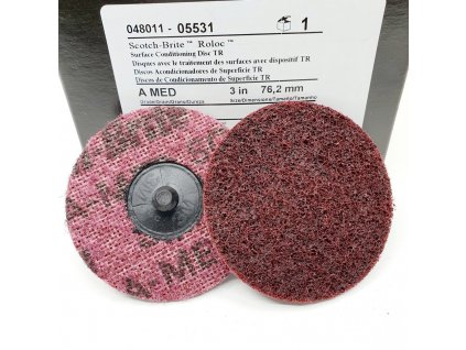 3M 05531 Scotch-Brite™ Roloc™ Disk na povrchovú úpravu SC-DR, červený, 75 mm x 4 mm, MED