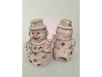 Sněhulák svícen (Barva Světlá patina, Velikost 23, Zdobení Hvězda)