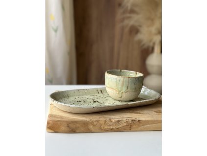 Set Pistácie 200ml + oválný talířek