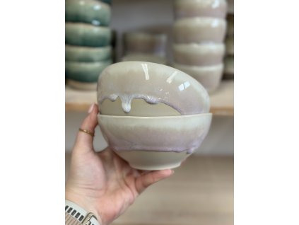 sleva - Miska Lilac Cream ø15cm, 500ml, pokřivené