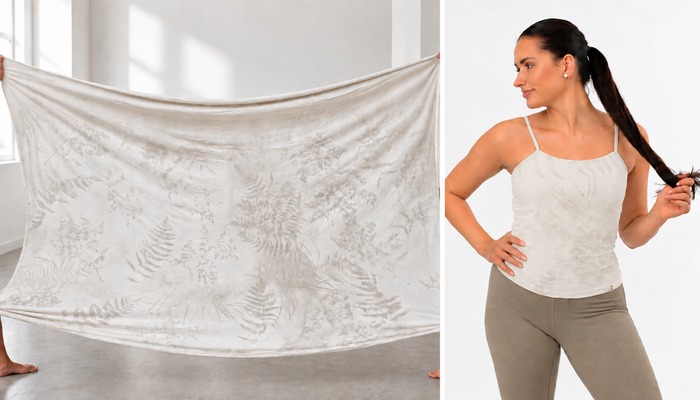 Botanické otisky Leaf Shadows a tank top SARASWATI LOKAH