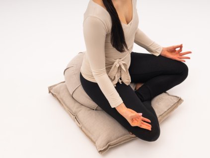 Meditační polštář set len natural MalaBo