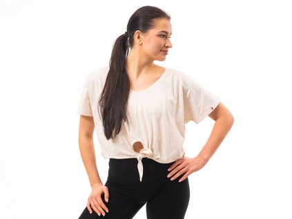 Bavlněný crop top s uzlem MalaBo