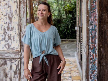 Crop tie top šalvějová MalaBo