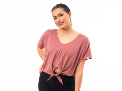 Crop top na jógu bavlna růžová MalaBo