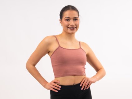 Crop top na jógu z bambusu růžová MalaBo