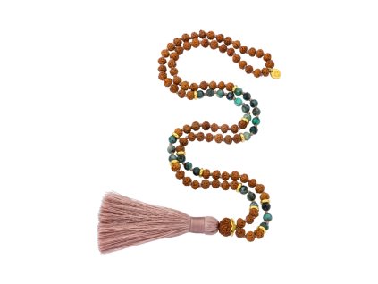 Meditační náhrdelník Rudraksha Emerald MalaBo