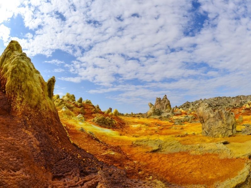 Dallol: Hydrotermální pole a sopka