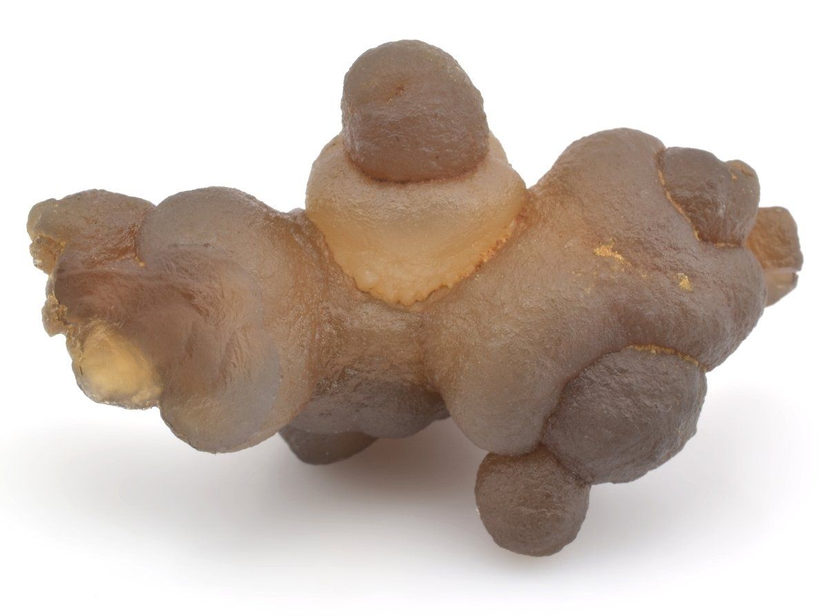 Hnědý chalcedon z Maroka ve tvaru mořské houby.