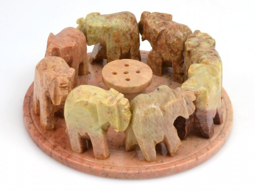 Sloni v kruhu - stojánek na vonné tyčinky (1ks)