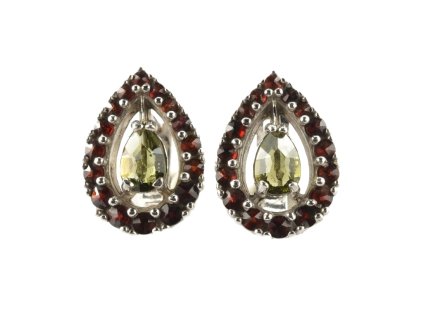 nausnice ag925 vltavin granat