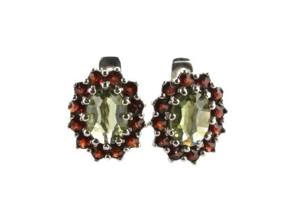 nausnice vltavin granat ag925