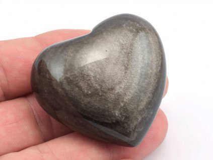 obsidian stribrny srdce 17c