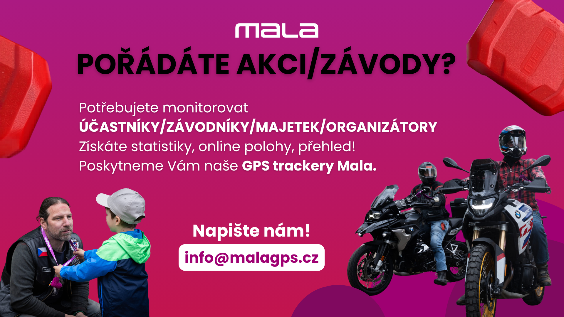 Pořádáte akci nebo závody? GPS trackery Mala
