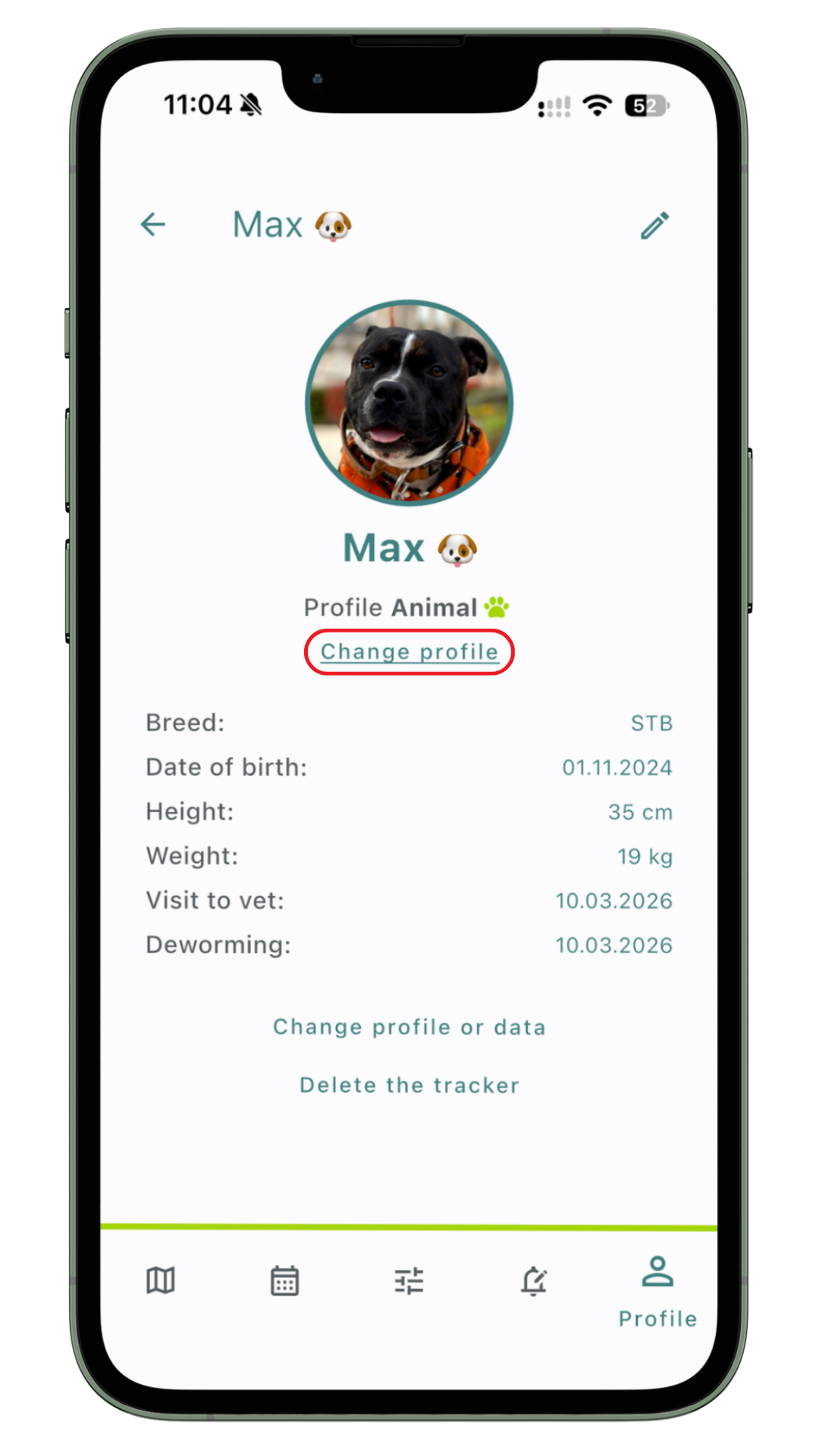 Profile in app