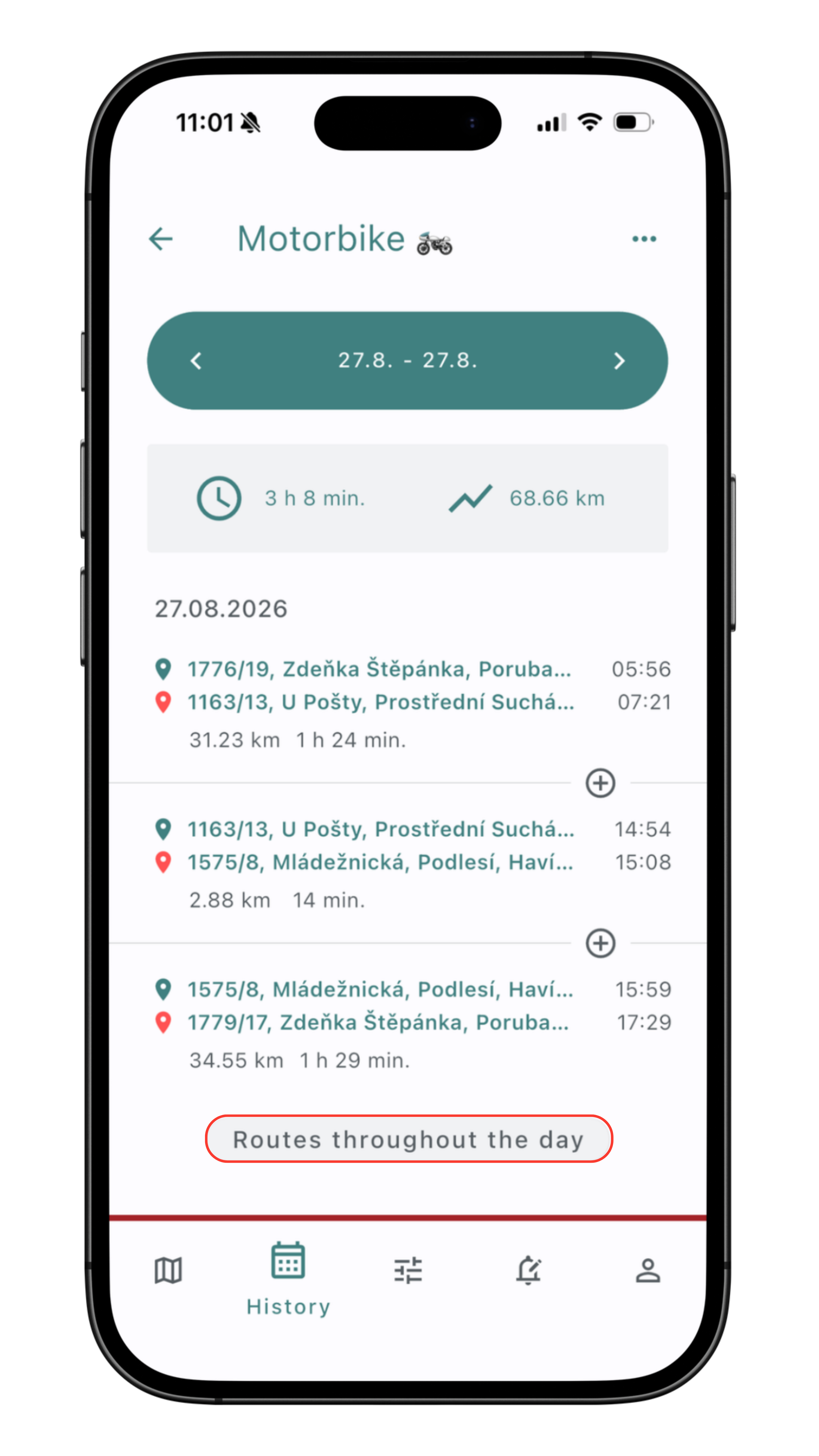 Route and full-day detail