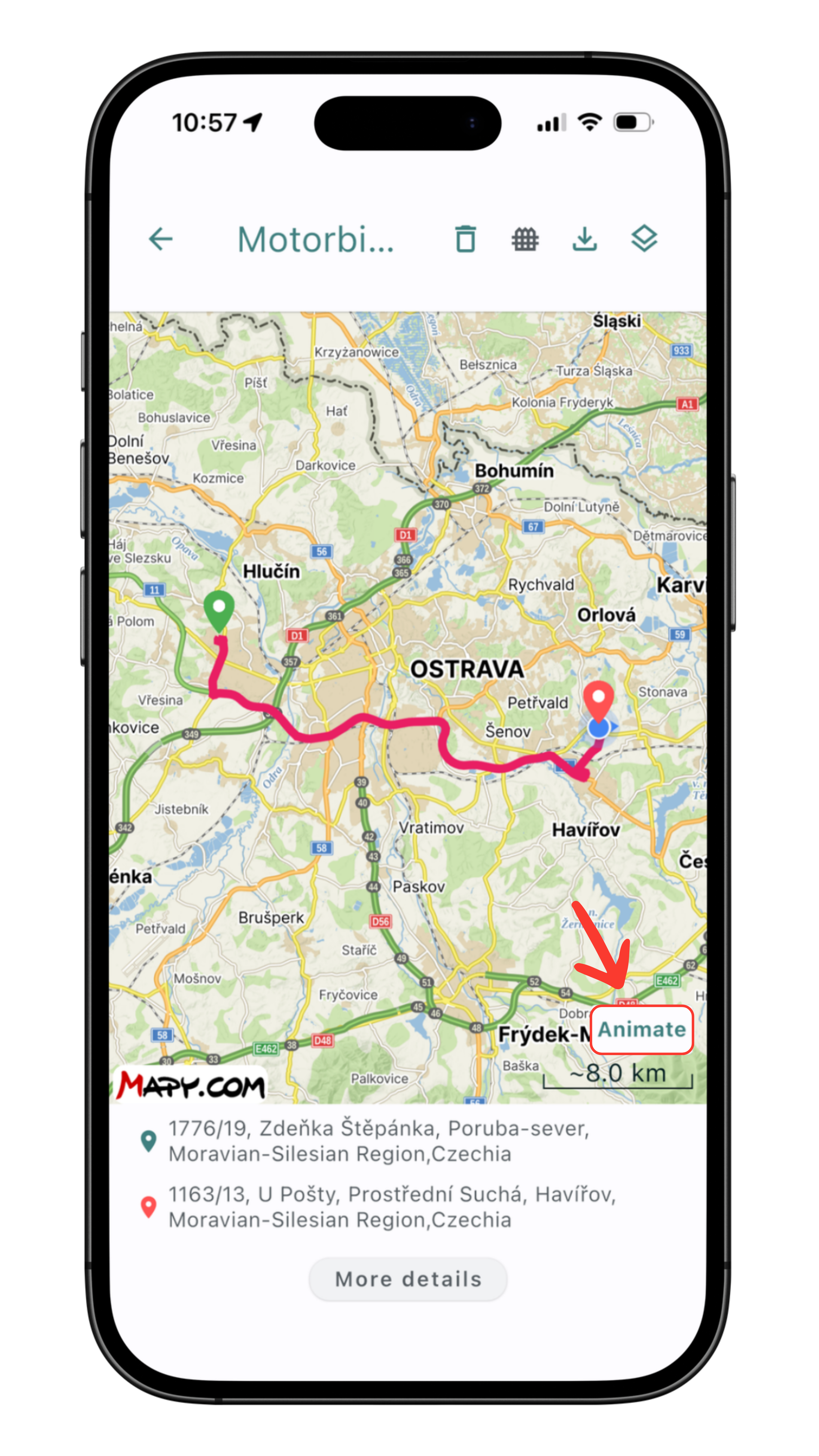 Animated route player