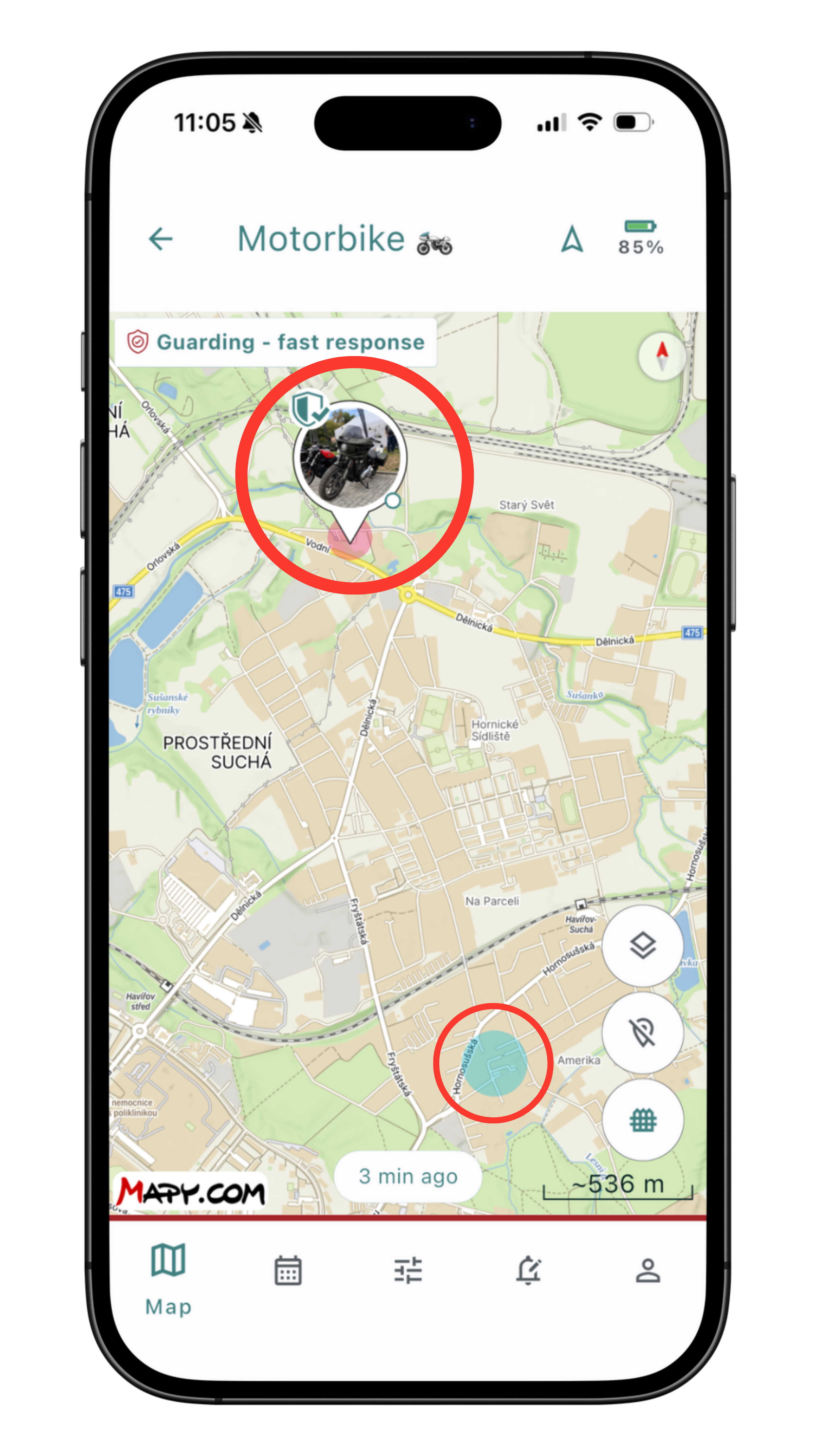 Geofences on the map