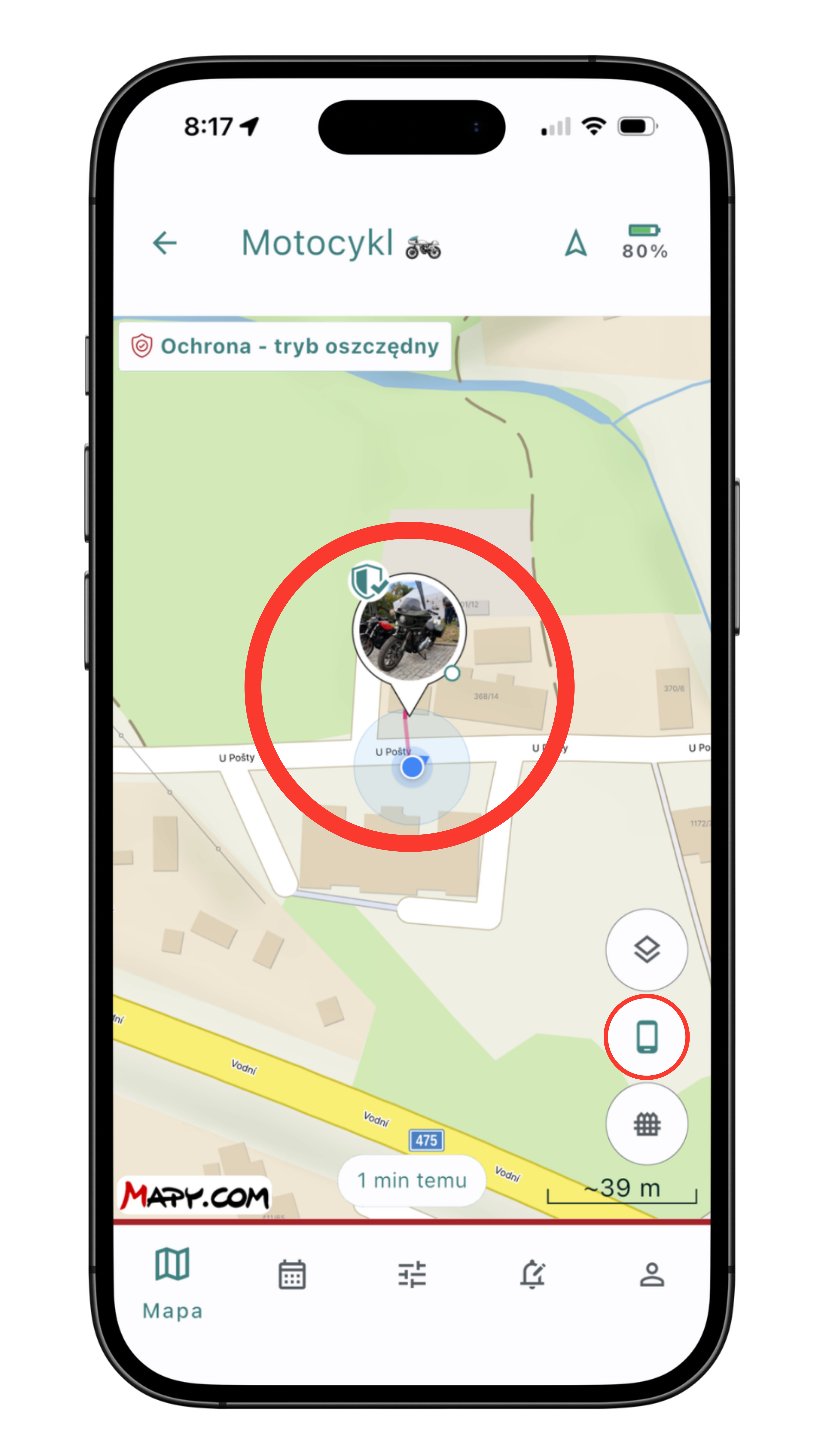Centrowanie na telefonie