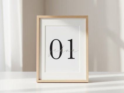 cislo stolu minimalisticke