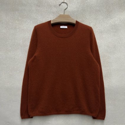Rezavý měkoučký 100% kašmír s kulatým výstřihem